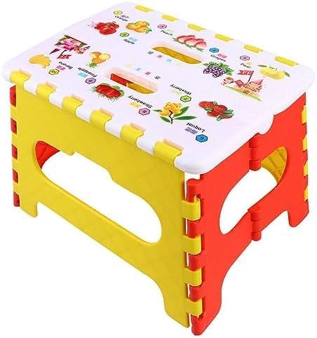 FITTO Folding Step Stool for Children & Adults - Lightweight, Multifunctional Plastic Design in Red, Portable and Durable for Kitchen, Bathroom, and Outdoor Use