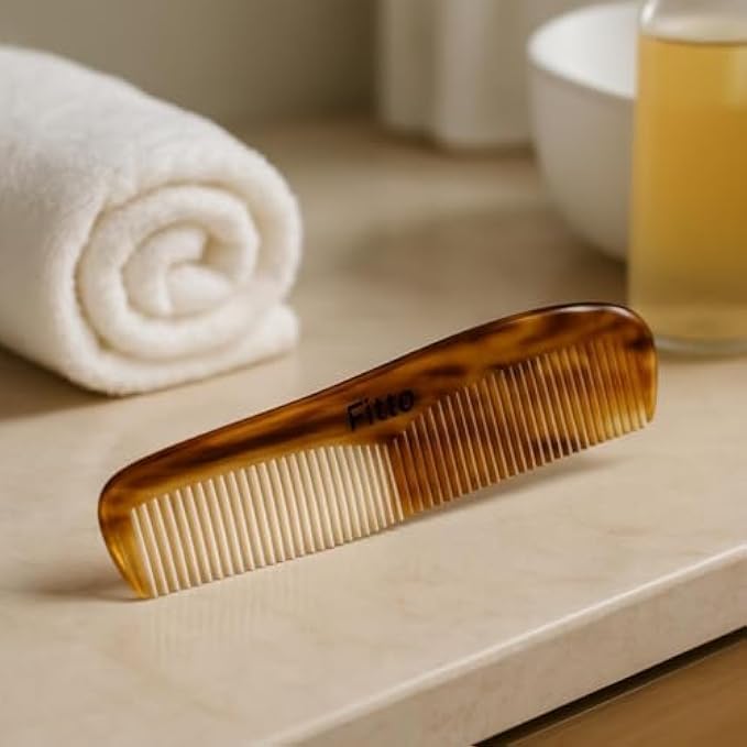 120 Pieces Plastic Double-Sided Hair Comb Brown - Wide and Fine Tooth Detangling Styling Combs for Men Women Kids