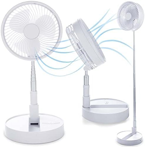 60 Pieces Portable Pedestal Fan - Foldaway Standing Fan Foldable Desk Fans (with Rechargeable Battery – Assorted Colors)