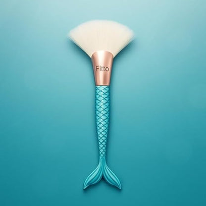 Flat Makeup Brush Blue - Flat Foundation & Concealer Brush for Liquid & Cream, Synthetic Bristles Face Applicator