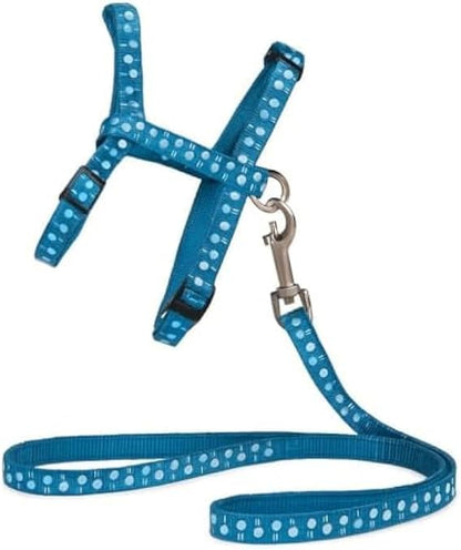 Pets Harness & Leash Set Blue 14x8 cm - Small Cat Dog Puppy Adjustable Harness with Leash