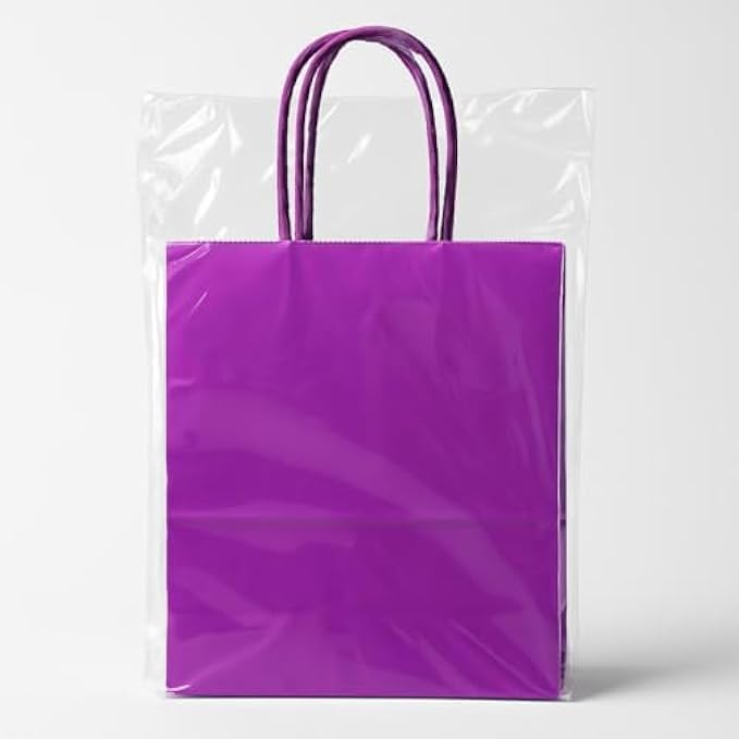 Small Purple Paper Bags – Purple Paper Treat & Goody Bags for Party Favors, Shopping, Crafts, Packing