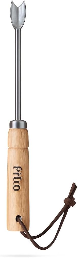 Wooden Handle Forked Tip Hand Tool for Prying and Digging