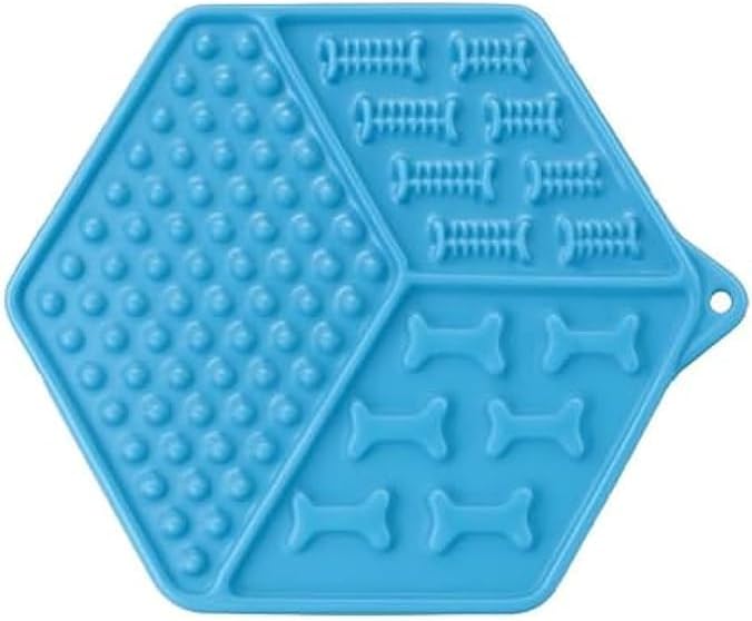 120 Pieces Lick Pads for Dogs & Cats Blue Square Silicone Licking Mat (18.5 x 15.5 cm Slow Feeder Calming Treat Mat)