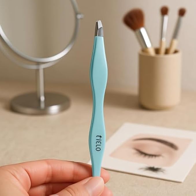 120 Pieces Blue Precision Eyebrow Tweezers - Tweezers for Hair Removal (Makeup & Grooming – Portable Beauty Tweezer for Brows and Face)