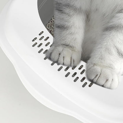 Enclosed Cat Litter Box - White