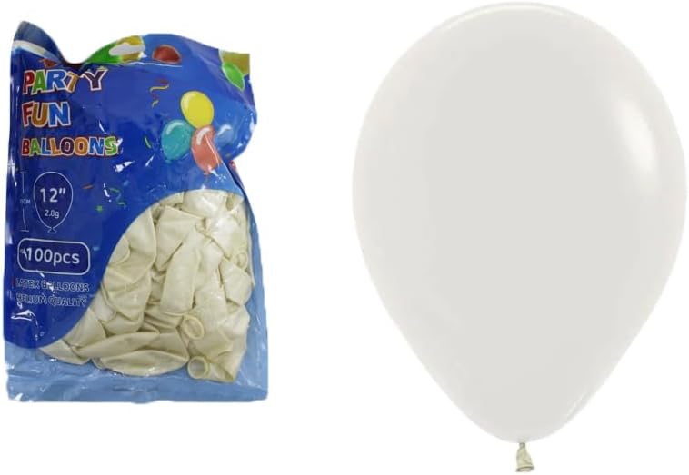 Latex Party Balloons 100 Pcs 12 Inch for Weddings, Birthdays & Events, Light White, Amazon.ae Event Decor
