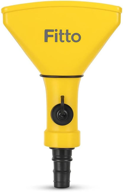 Yellow Funnel with Wide Triangular Opening and Connector for Easy Liquid Transfer