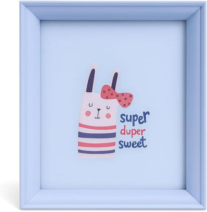 Wooden Photo Frame with Blue Border, 6x8 Inch Size, Decorative Picture Frame for Home and Office