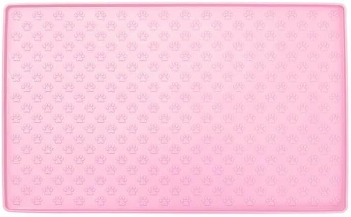 96 Pieces Cat & Dog Non-Slip Feeder Mats (Blue – Easy Clean Silicone Design)