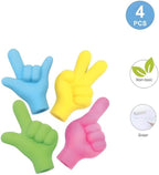 120 Pieces 4 Pieces Assorted Hand Signal Shaped Erasers - Colorful School Stationeries