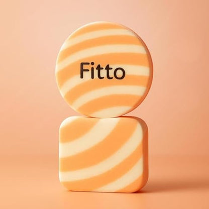 Orange Makeup Sponges Pack of 2 - Soft Makeup Blender Sponges for Foundation Concealer Cream Powder, Latex-Free Egg Shape