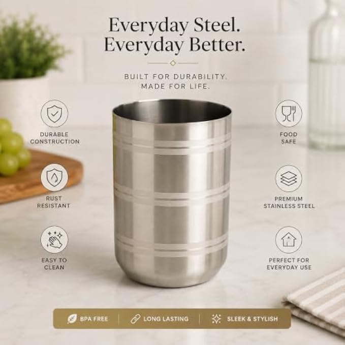 120 Pieces Stainless Steel Tumblers for Water (Juice and Daily Drinks – Reusable Rust-Resistant Drinking Cup with Ribbed Design – Silver)