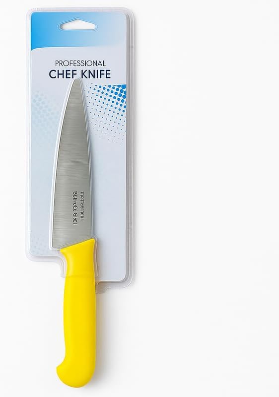 96 Pieces Stainless Steel Kitchen Knives with Yellow Handle (Sharp Chef's Knife for Cooking and Food Preparation)