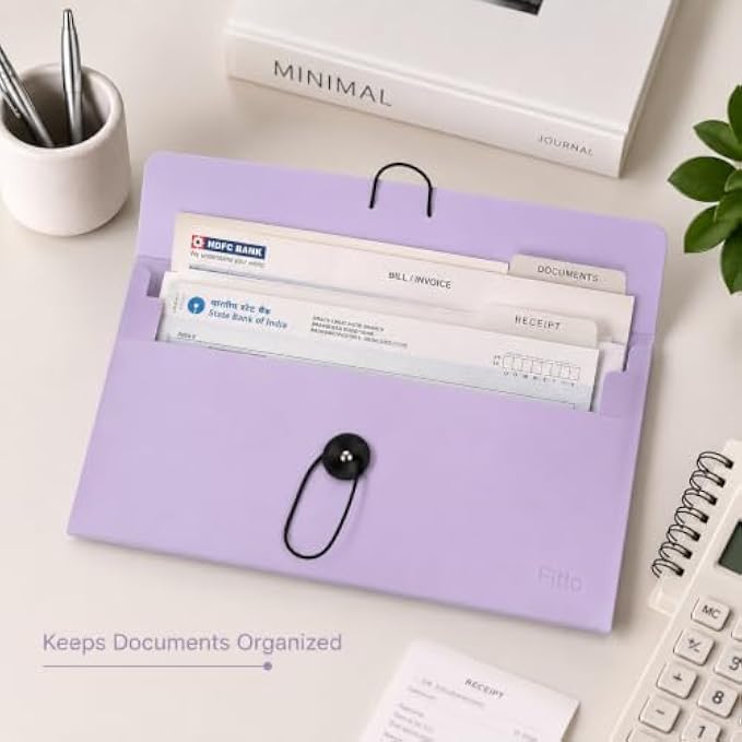 120 Pieces Document Envelope Folders with String and Button Closure (Portable File Organizer for Cheques – Bills – Receipts and Papers – Lavender)