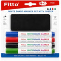 120 Pieces Whiteboard Marker Sets with Duster (4 Low-Odor Bullet Tip Dry Erase Markers in Blue – Red – Black and Green for Office – Home and Classroom)