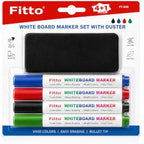 120 Pieces Whiteboard Marker Sets with Duster (4 Low-Odor Bullet Tip Dry Erase Markers in Blue – Red – Black and Green for Office – Home and Classroom)