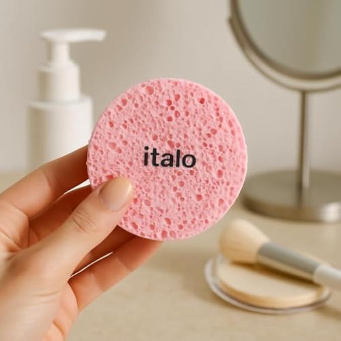 120 Pieces Pink Makeup Removal Sponge Reusable Washable Facial Cleansing Sponges for Removing Makeup Soft Cosmetic Beauty Sponge