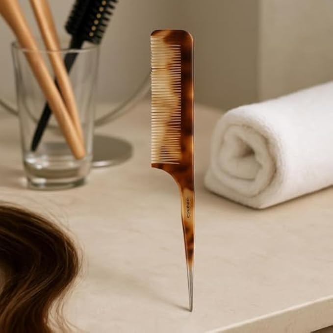 120 Pieces Stainless Steel Rat Tail Comb Brown - Metal Tail Combs for Hair Styling (Parting & Teasing – Barber Hairdressing Comb)