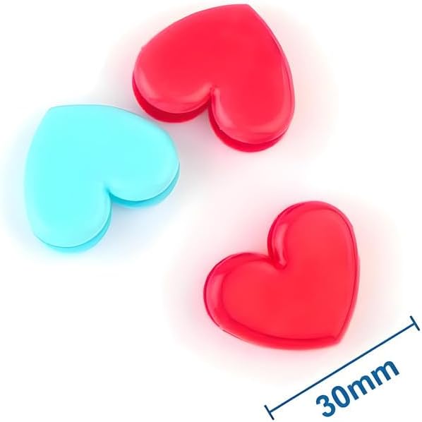 144 Pieces 3 Pieces Binder Clips Heart Shapeds (30mm Assorted Colors)