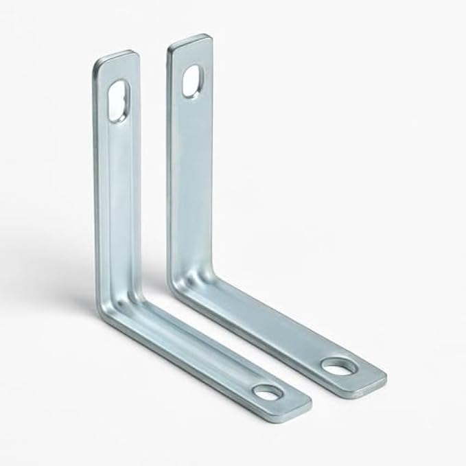 120 Pieces Angle Bracket L Bracket Pack of 2 - Metal Corner Brace Shelf Supports with Pre-Drilled Holes for DIY (Furniture Repair & Wall Mounting)