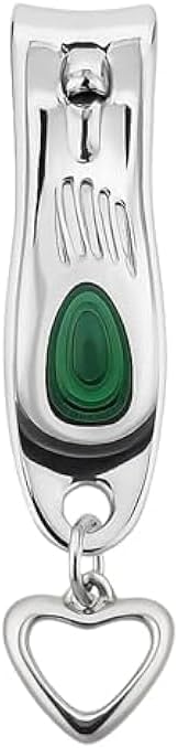 Nail Clipper 5.5x1.3cm Green - Compact Stainless Steel Fingernail & Toenail Cutter Travel Manicure Pedicure Tool