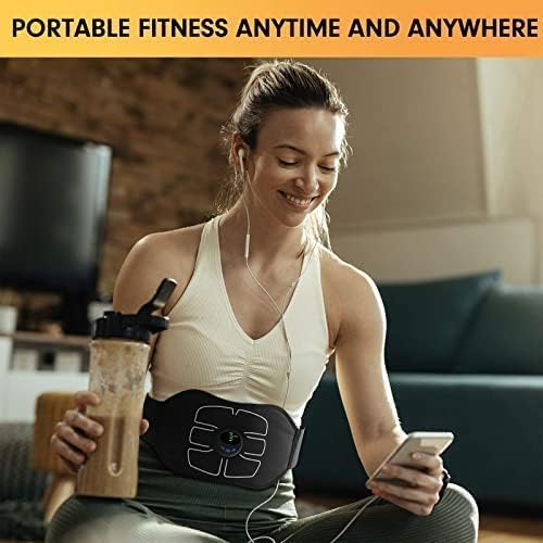 96 Pieces Muscle Stimulator EMS Abdominal Toning Belts (Electronic Muscle Trainer – Portable Fitness Trainer – USB Rechargeable – 6 Modes 15 Levels)