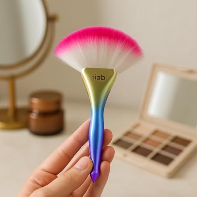 96 Pieces Large Blue Powder Makeup Brush Soft Synthetic Bristles for Face Blush Foundation Kabuki Cosmetic Brush