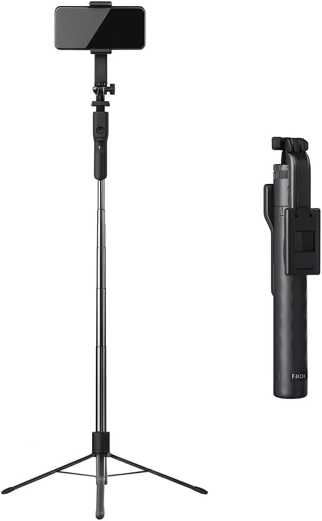 72 Pieces 175cm Tripods with Phone Clamps (Handheld Stabilizer & Remote – Black)