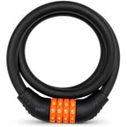 96 Pieces 4-Digit Combination Cable Locks (Resettable Flexible Anti-Theft Lock for Bicycles – Scooters and Everyday Gear – Black and Orange)