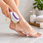 144 Pieces Foot Stones with Brush (Dual Sided Pumice Stone Foot Scrubber with Soft Bristles – Hanging Loop – White Purple)