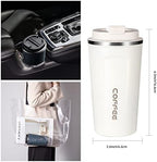 96 Pieces White Coffee Mugs with Lid (380ml Double Wall Insulated Stainless Steel Mug – Travel-Friendly – Leak-Proof Coffee Cup for Hot & Cold Beverages – BPA-Free – Spill-Resistant Mug for Office – Home)