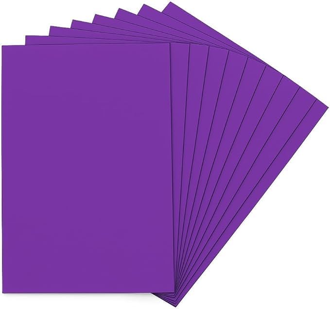 120 Pieces EVA Foam Sticker Sheets 10 Pack A4 Sizes (21cm x 29.7cm Purple for Crafts and DIY Projects)