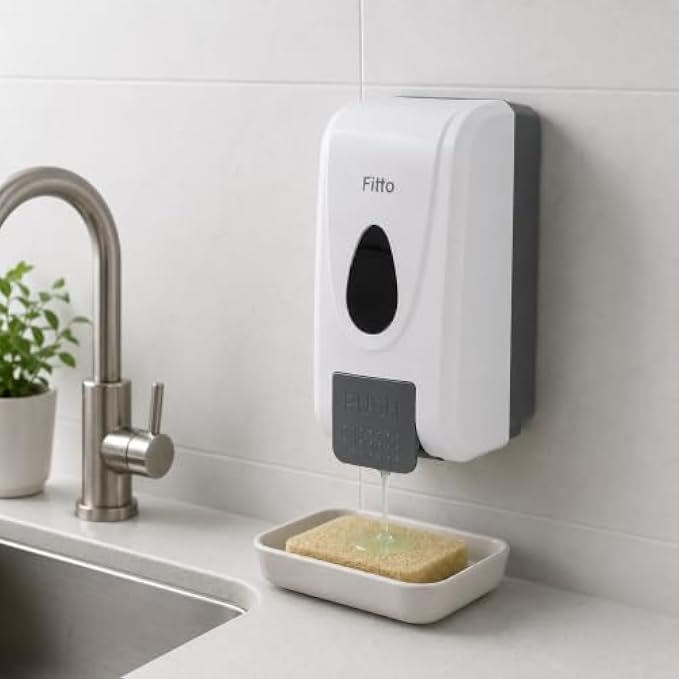 60 Pieces Wall Mounted Soap Dispensers (500 ml – ABS Plastic Manual Push Liquid Soap Dispenser for Bathroom – Kitchen and Office)
