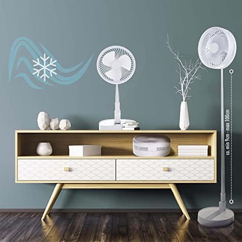60 Pieces Portable Pedestal Fan - Foldaway Standing Fan Foldable Desk Fans (with Rechargeable Battery – Assorted Colors)