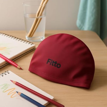Maroon Swimming Cap for Adults and Kids - Silicone Swim Cap for Enhanced Performance