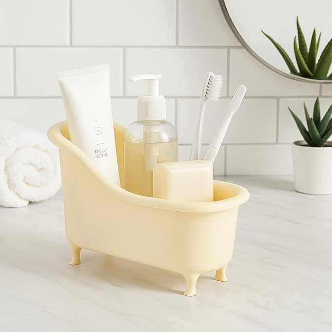 120 Pieces Decorative Mini Tub Shaped Multi-Purpose Bathroom Organizer Baskets (Assorted Colors)