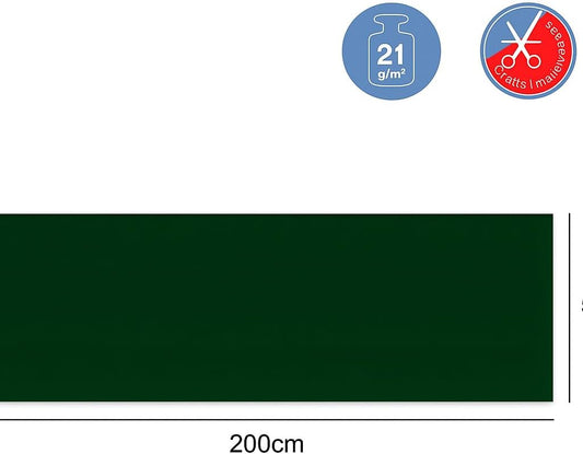 Crepe Paper Roll 200cm x 50cm Dark Green for Crafts and Decorations