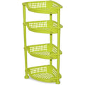 72 Pieces 4 Tier Corner Shelves (Plastic Corner Storage Rack with Ventilated Baskets – Space Saving Organizer for Kitchen – Bathroom and Home – 380 x 280 x 800 mm – Green)