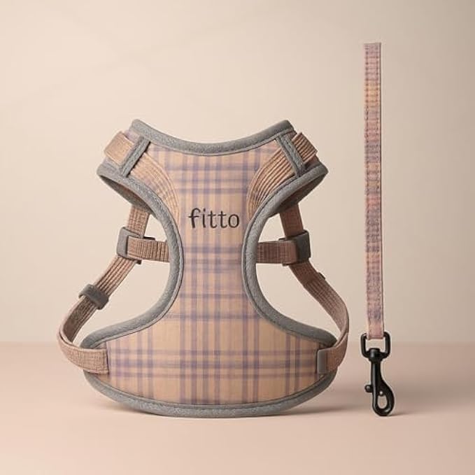 XS Pet Harness and Lead Set 21x16cm - Small Dog Puppy Cat Harness and Leash Adjustable Soft Walking Harness Vest