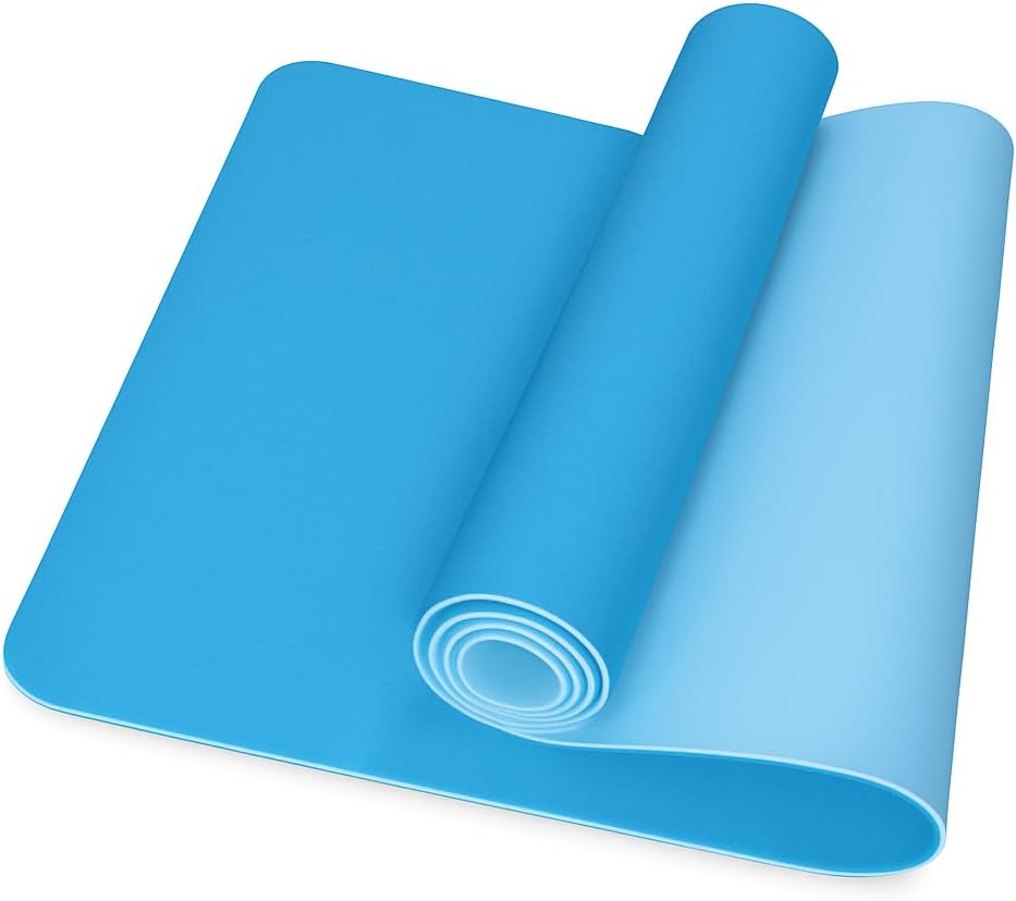 96 Pieces 4mm Thick Yoga Mats (61x183cm - Non-Slip – Eco-Friendly – Extra Durable Exercise Mat for Yoga – Pilates – and Home Workouts - Ideal for Men & Women – Lightweight and Easy to Carry – Blue)