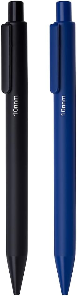 2 Pieces 1.0mm Smooth Ball Point Pens, 14.5cm, Assorted Colors