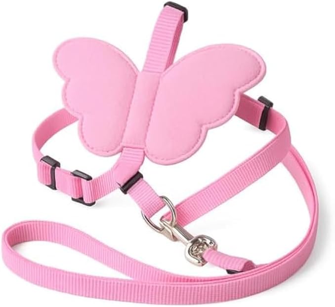 120 Pieces Pink Pet Harness & Leash Set -s (14x8cm Adjustable Harness for Small Dogs & Cats Lightweight Comfortable Walking Leash)
