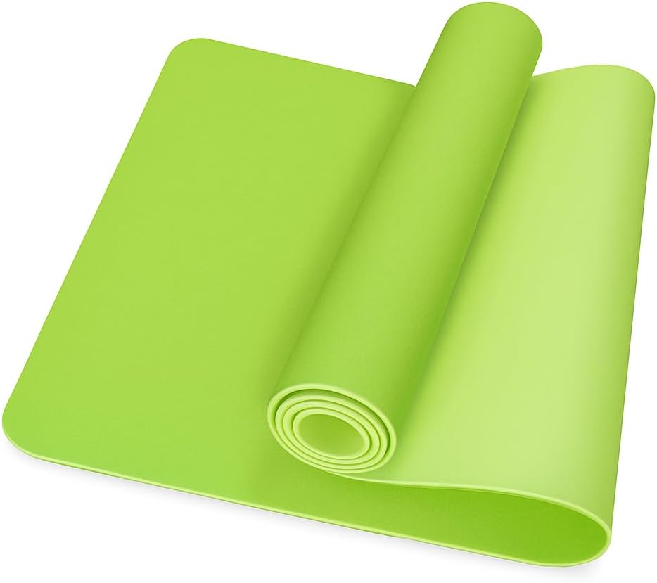 96 Pieces 4mm Thick Yoga Mats (61x183cm - Non-Slip – Eco-Friendly – Extra Durable Exercise Mat for Yoga – Pilates – and Home Workouts - Ideal for Men & Women – Lightweight and Easy to Carry – Green)