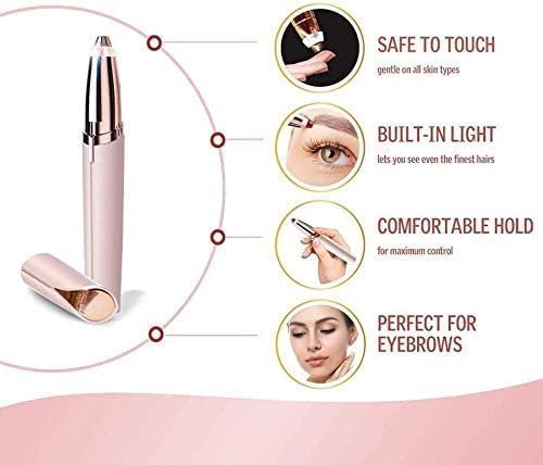 96 Pieces Electric Eyebrow Trimmer & Epilators with Light (Painless Hair Removal for Women – Multifunctional and Upgraded Design – Precise and Gentle for Eyebrows – Face – and Body)
