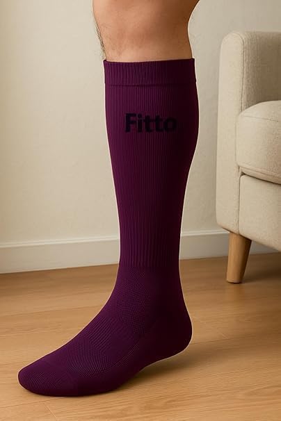 96 Pieces Anti-Slip Purple Football Socks for Kids - Comfortable & Durable Sports Socks