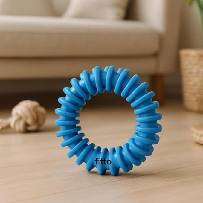 120 Pieces Pet Ring Toys (12x12cm - Dog Chew Ring Toy for Puppy Rubber Fetch & Tug Play)