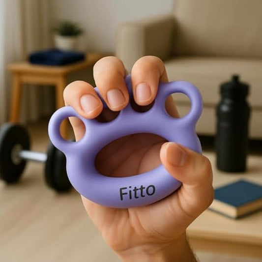 Purple Finger Flexibility Exerciser with 4 Finger Holes for Improved Grip Strength and Dexterity
