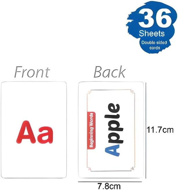 120 Pieces Being Words Series Flash Cards - 36 Sheets (12x7.7cm Educational Card Set)