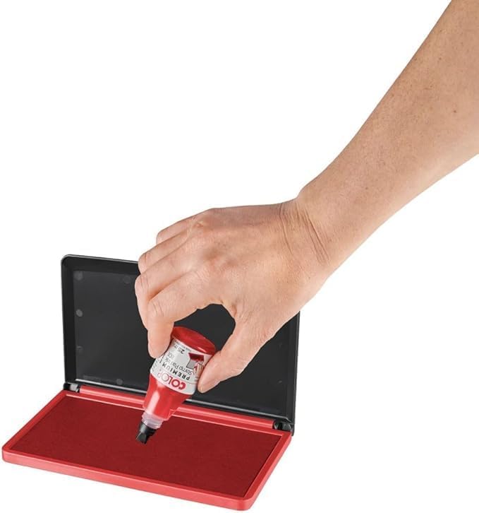 Stamp Pad – Premium Quick-Drying Ink for Clear, Smudge-Free Impressions – Ideal for Rubber & Polymer Stamps – Long-Lasting, Non-Toxic, Vibrant Ink Pad for Office, Crafting, and DIY Projects, Red